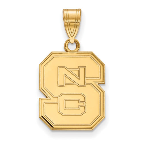 10k Gold LogoArt North Carolina State University N-C-S Medium Pendant