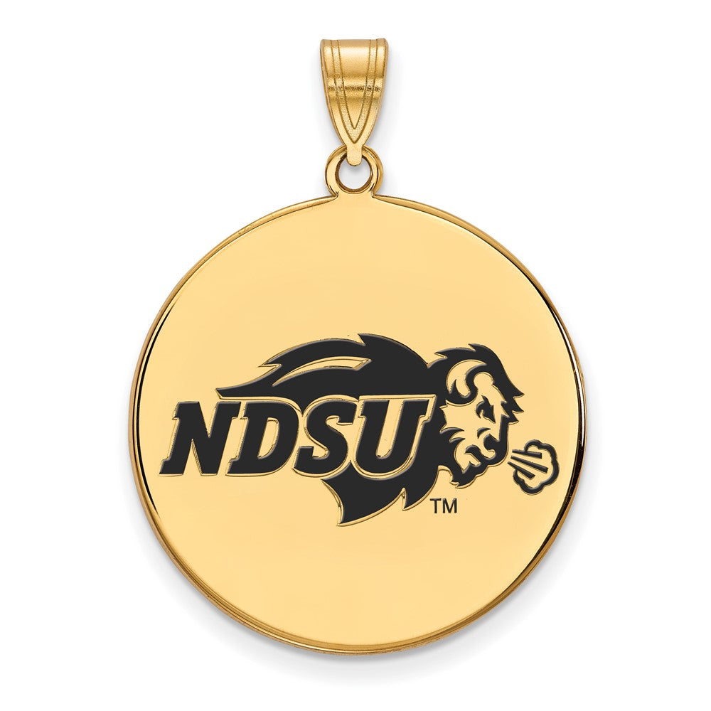 Sterling Silver Gold-plated LogoArt North Dakota State University Extra Large Enameled Disc Pendant