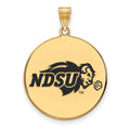 Sterling Silver Gold-plated LogoArt North Dakota State University Extra Large Enameled Disc Pendant