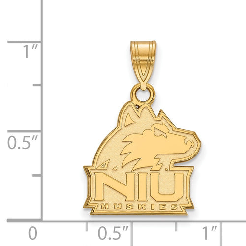 10k Gold LogoArt Northern Illinois University N-I-U Huskies Medium Pendant