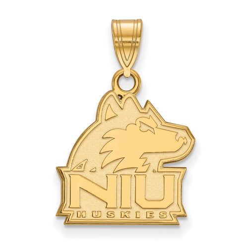 10k Gold LogoArt Northern Illinois University N-I-U Huskies Medium Pendant