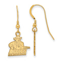 Sterling Silver Gold-plated LogoArt New Mexico State University Aggies Small Dangle Wire Earrings