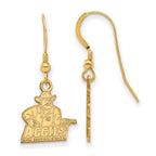 Sterling Silver Gold-plated LogoArt New Mexico State University Aggies Small Dangle Wire Earrings