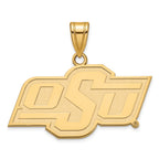 10k Gold LogoArt Oklahoma State University O-S-U Medium Pendant