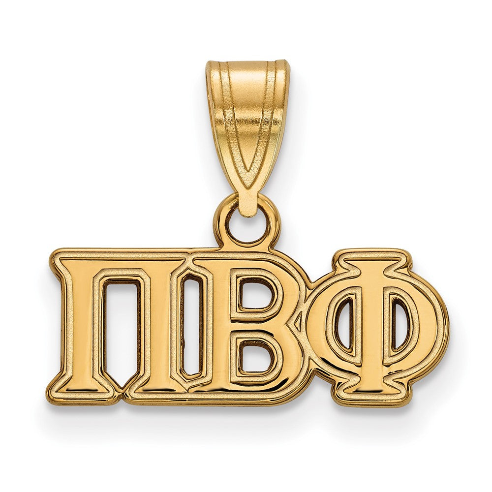 Sterling Silver Gold-plated LogoArt Pi Beta Phi Sorority Greek Letters Medium Pendant