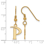 Sterling Silver Gold-plated LogoArt Pepperdine University Letter P Small Dangle Wire Earrings