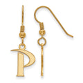 Sterling Silver Gold-plated LogoArt Pepperdine University Letter P Small Dangle Wire Earrings