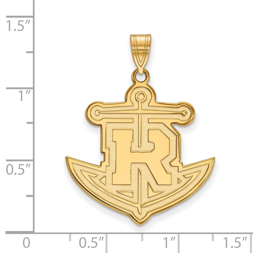 Sterling Silver Gold-plated LogoArt Rollins College Anchor Extra Large Pendant