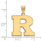 10k Gold LogoArt Rutgers University Letter R Large Pendant