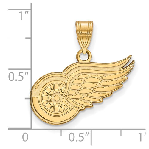 10k Gold NHL LogoArt Detroit Red Wings Medium Pendant