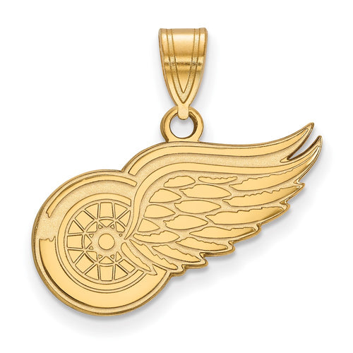 10k Gold NHL LogoArt Detroit Red Wings Medium Pendant