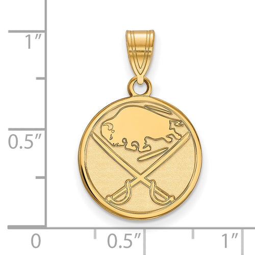 10k Gold NHL LogoArt Buffalo Sabres Medium Pendant