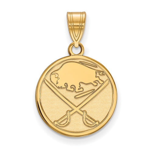 10k Gold NHL LogoArt Buffalo Sabres Medium Pendant