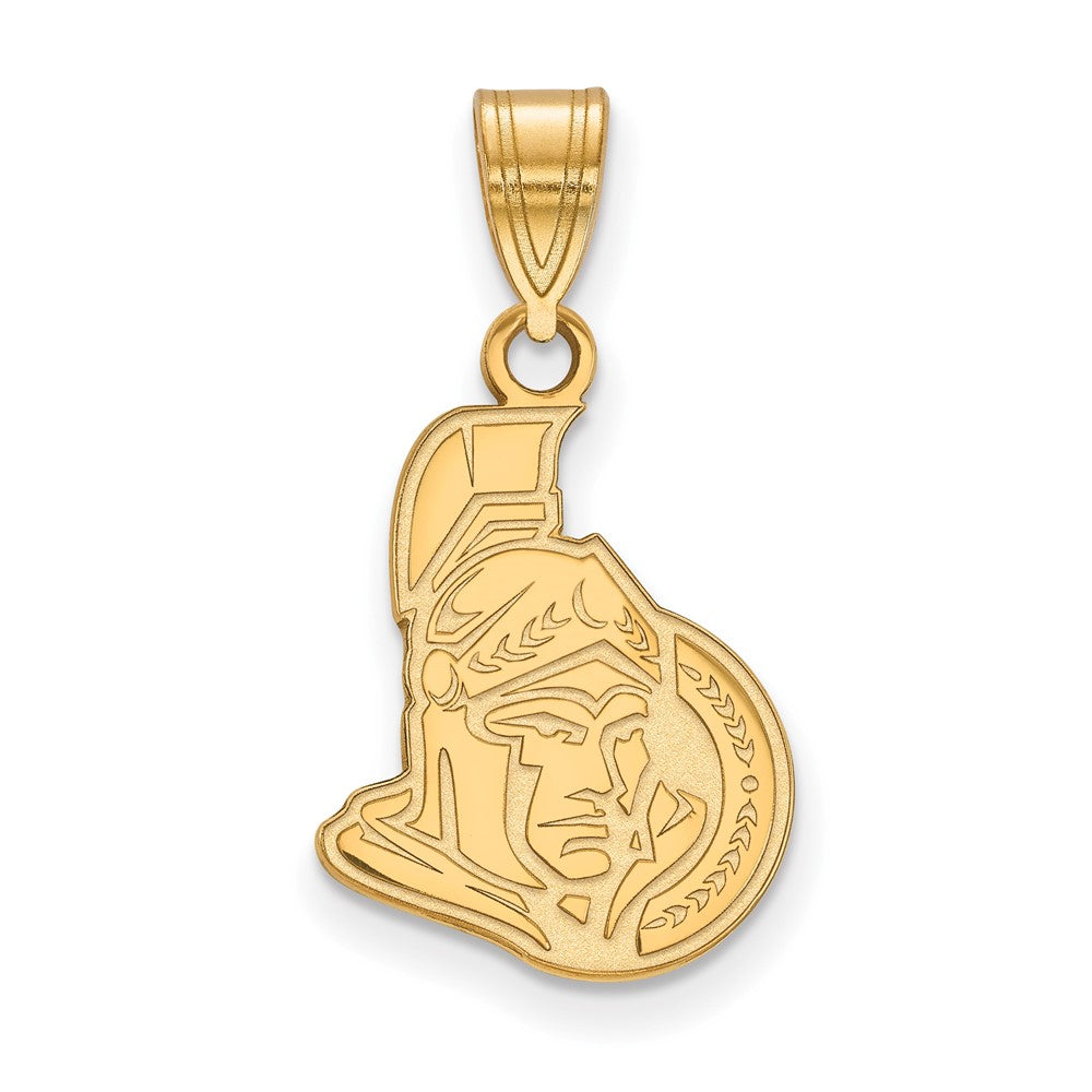 Sterling Silver Gold-plated NHL LogoArt Ottawa Senators Medium Pendant