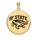 Sterling Silver Gold-plated LogoArt San Francisco State University Extra Large Enameled Disc Pendant