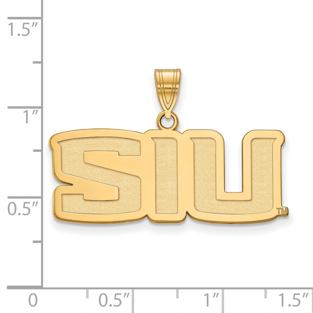 Sterling Silver Gold-plated LogoArt Southern Illinois University S-I-U Medium Pendant