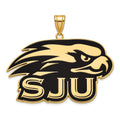 Sterling Silver Gold-plated LogoArt St Joseph's University Hawks Extra Large Enameled Pendant