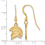 Sterling Silver Gold-plated LogoArt San Jose State University Spartan Small Dangle Wire Earrings