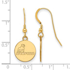 Sterling Silver Gold-plated LogoArt Samford University Small Dangle Wire Earrings
