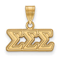 Sterling Silver Gold-plated LogoArt Sigma Sigma Sigma Sorority Greek Letters Medium Pendant