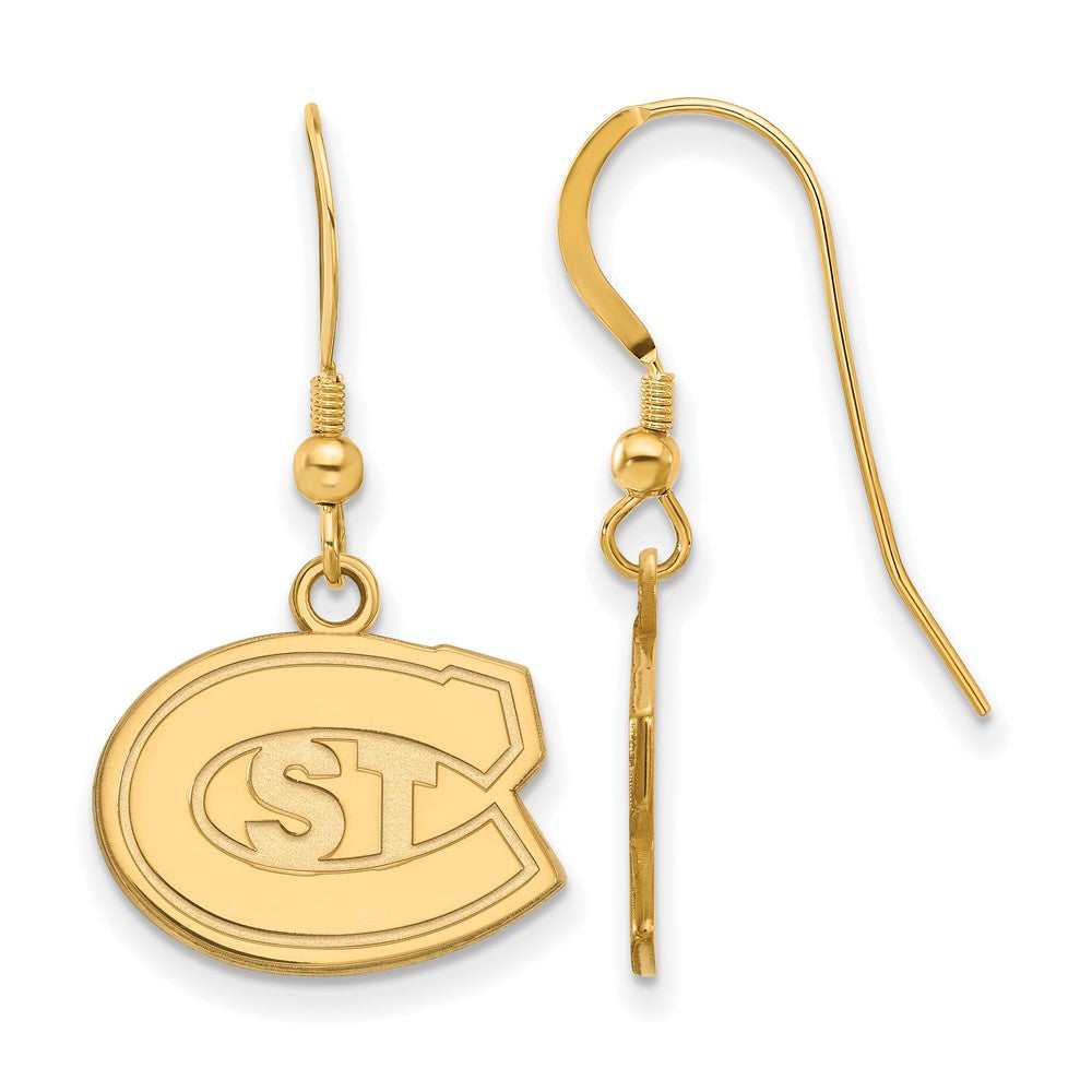 Sterling Silver Gold-plated LogoArt St. Cloud State University Small Dangle Wire Earrings