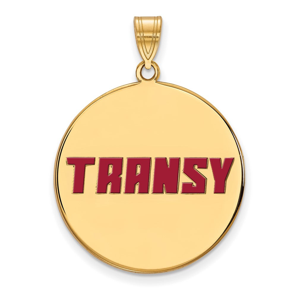 Sterling Silver Gold-plated LogoArt Transylvania University Extra Large Enameled Disc Pendant