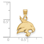 10k Gold LogoArt Texas State University Bobcat Medium Pendant