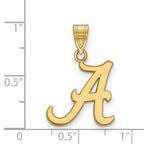 Sterling Silver Gold-plated LogoArt University of Alabama Letter A Medium Pendant