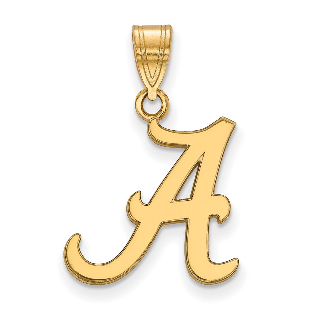 Sterling Silver Gold-plated LogoArt University of Alabama Letter A Medium Pendant