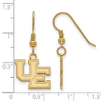 Sterling Silver Gold-plated LogoArt University of Evansville Purple Aces Small Dangle Wire Earrings