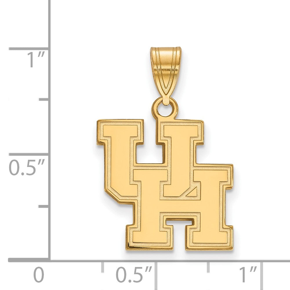 Sterling Silver Gold-plated LogoArt University of Houston U-H Medium Pendant