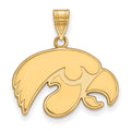 Sterling Silver Gold-plated LogoArt University of Iowa Hawk Medium Pendant