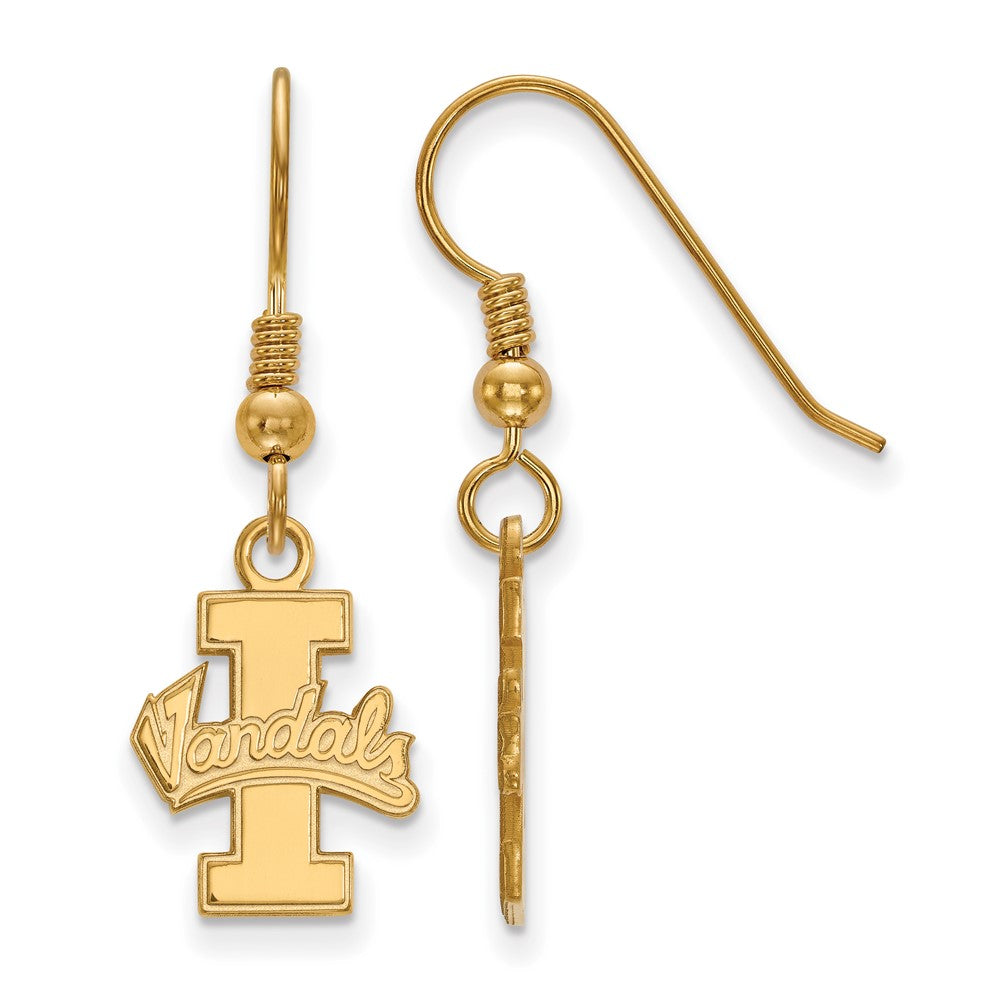 Sterling Silver Gold-plated LogoArt University of Idaho Vandals Small Dangle Wire Earrings