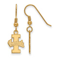 Sterling Silver Gold-plated LogoArt University of Idaho Vandals Small Dangle Wire Earrings