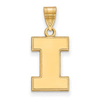 10k Gold LogoArt University of Illinois Letter I Medium Pendant