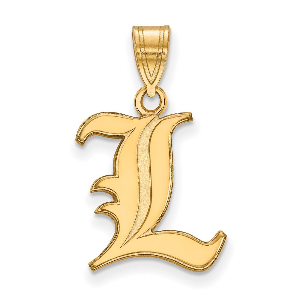 Sterling Silver Gold-plated LogoArt University of Louisville Letter L Medium Pendant