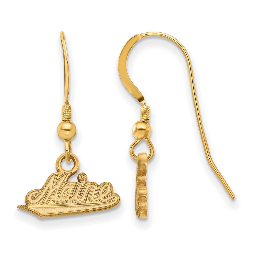 Sterling Silver Gold-plated LogoArt University of Maine Small Dangle Wire Earrings