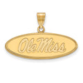 10k Gold LogoArt University of Mississippi Ole Miss Medium Oval Pendant