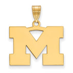 10k Gold LogoArt University of Michigan Letter M Medium Pendant