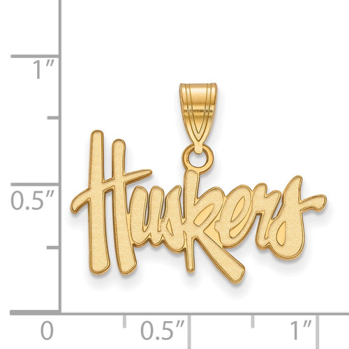 10k Gold LogoArt University of Nebraska Huskers Medium Pendant