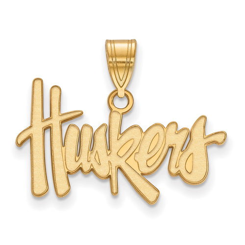 10k Gold LogoArt University of Nebraska Huskers Medium Pendant