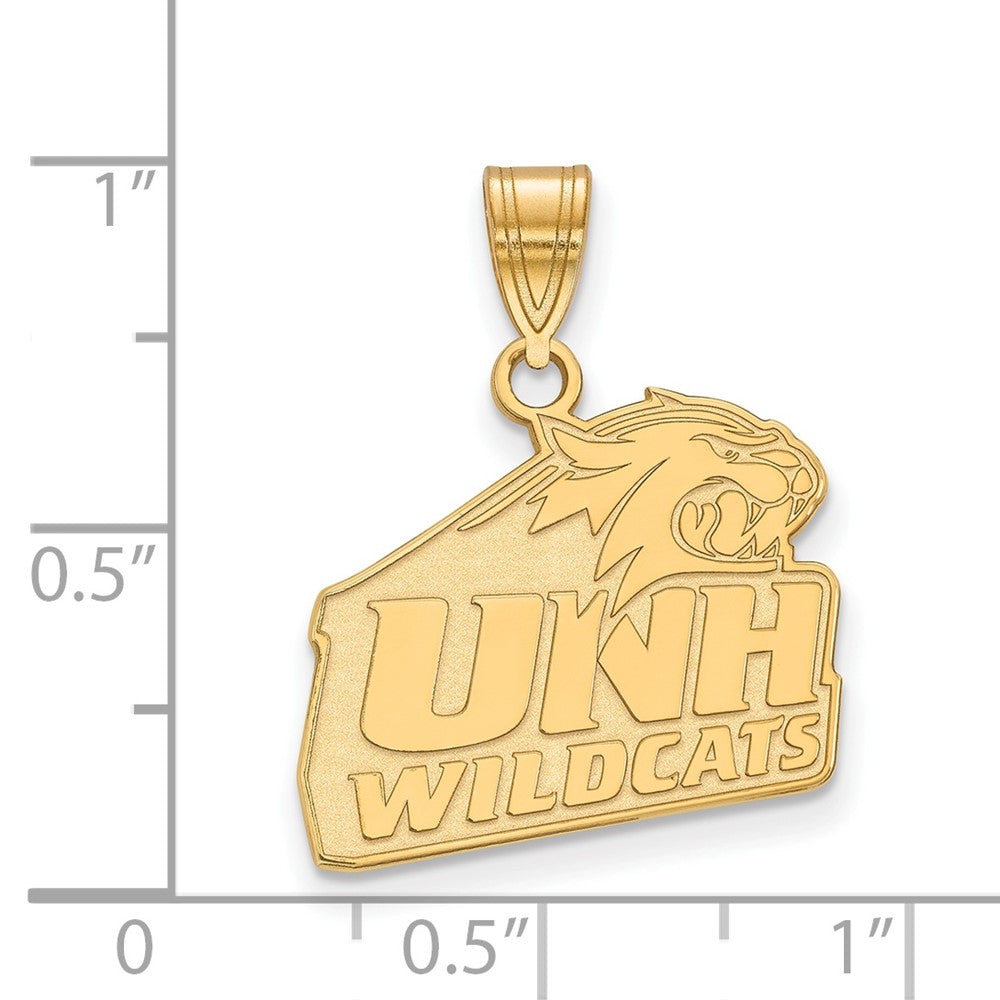Sterling Silver Gold-plated LogoArt University of New Hampshire Medium Pendant