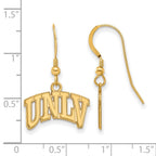 Sterling Silver Gold-plated LogoArt University of Nevada-Las Vegas U-N-L-V Small Dangle Wire Earrings