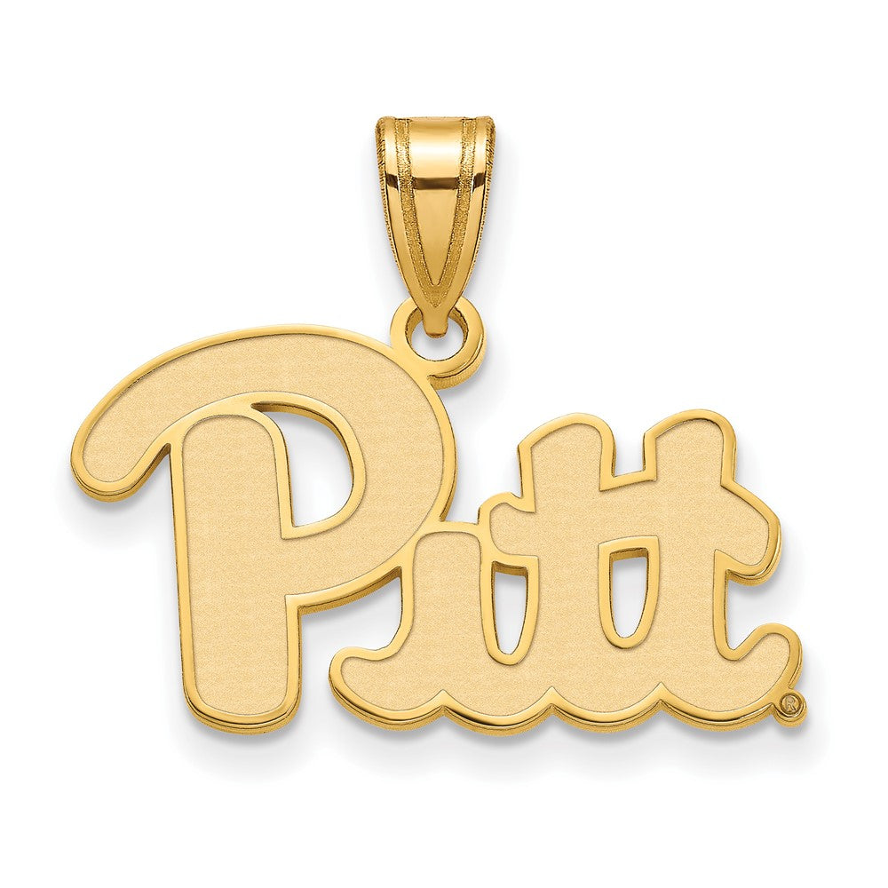 Sterling Silver Gold-plated LogoArt University of Pittsburgh Medium Pendant