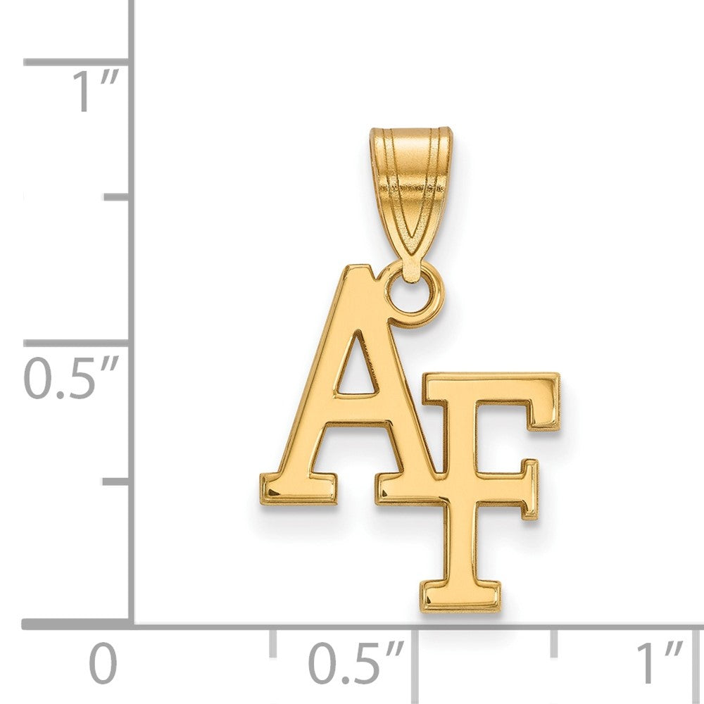 Sterling Silver Gold-plated LogoArt United States Air Force Academy A-F Medium Pendant