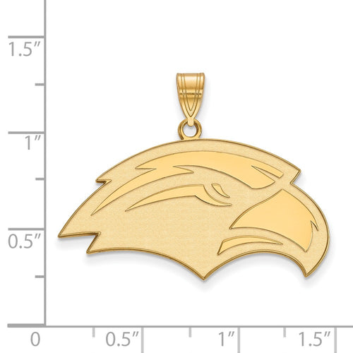 10k Gold LogoArt University of Southern Mississippi Eagle Large Pendant