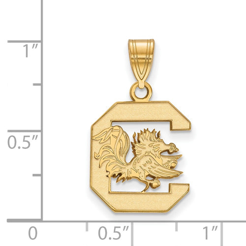 10k Gold LogoArt University of South Carolina Medium Pendant