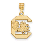 Sterling Silver Gold-plated LogoArt University of South Carolina Medium Pendant