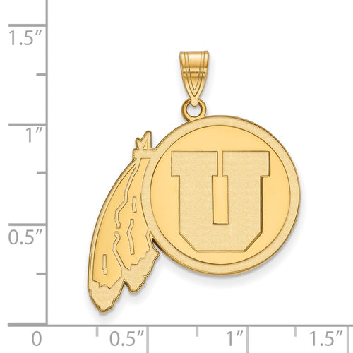 10k Gold LogoArt University of Utah Extra Large Pendant