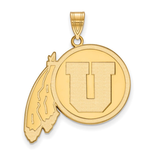 10k Gold LogoArt University of Utah Extra Large Pendant